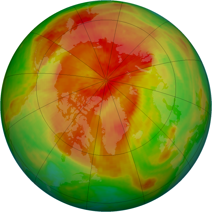Arctic ozone map for 20 April 2003